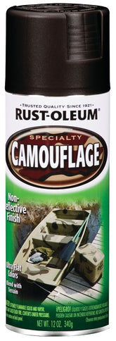 Specialty 1916830 Camouflage Spray Paint, Ultra Flat, Black, 12 oz, Can
